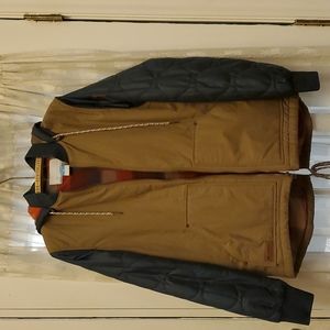 Columbia Women's Jacket, large, khaki and blue with plaid interior